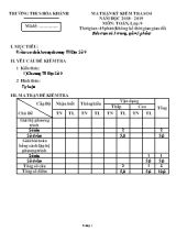 Ma trận và kỳ kiểm tra số 4 môn Đại số Lớp 9 - Năm học 2018-2019 - Trường THCS Hòa Khánh (Có đáp án)